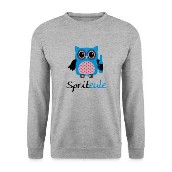 Spriteule - Unisex Pullover - Weißgrau meliert - Vorne - Alina (178cm) & Michal (187cm)