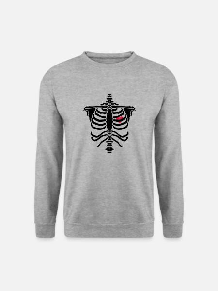skelett2 - Unisex Pullover - Weißgrau meliert