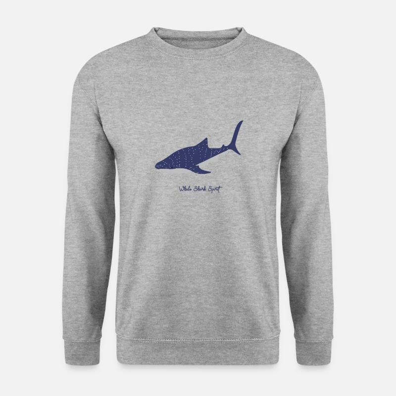 Walhai T-Shirt - Unisex Pullover - Weißgrau meliert