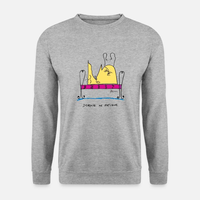 Schlafen müde - Unisex Pullover - Weißgrau meliert