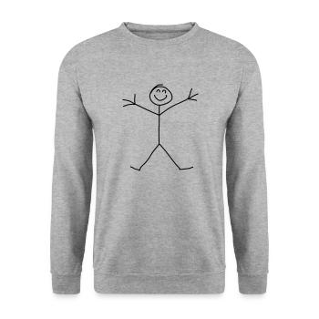 Stick Figure - Sweat-shirt Unisexe - gris chiné - Devant - Alina (178cm) & Michal (187cm)