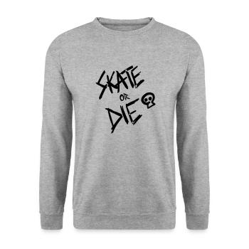 SKATE or DIE! - Unisex Sweatshirt - salt & pepper - Front - Alina (178cm) & Michal (187cm)
