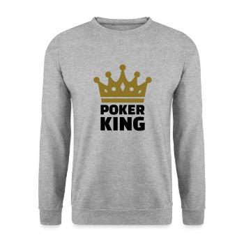 Poker King - Unisex Pullover - Weißgrau meliert - Vorne - Alina (178cm) & Michal (187cm)