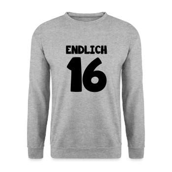 endlich16 - Unisex Pullover - Weißgrau meliert - Vorne - Alina (178cm) & Michal (187cm)