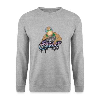 Gorilla Hiphop - Unisex Pullover - Weißgrau meliert - Vorne - Alina (178cm) & Michal (187cm)