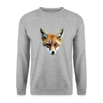 Fuchs - Unisex Pullover - Weißgrau meliert - Vorne - Alina (178cm) & Michal (187cm)