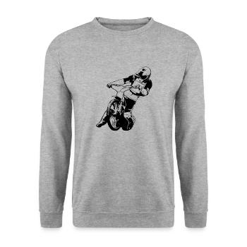 Speedway Racing - Unisex Pullover - Weißgrau meliert - Vorne - Alina (178cm) & Michal (187cm)