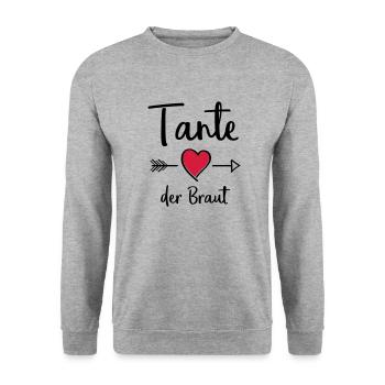 tante der braut - Unisex Pullover - Weißgrau meliert - Vorne - Alina (178cm) & Michal (187cm)