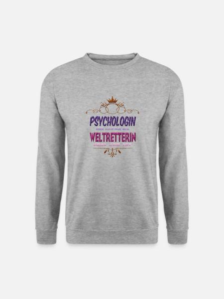 Psychologin Weltretterin - Unisex Pullover - Weißgrau meliert