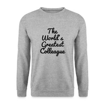 Kollegen / Kollegin / Unternehmen / Büro - Unisex Pullover - Weißgrau meliert - Vorne - Alina (178cm) & Michal (187cm)