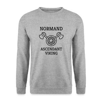 Normandie / Normand / Normande / France - Unisex Pullover - Weißgrau meliert - Vorne - Alina (178cm) & Michal (187cm)