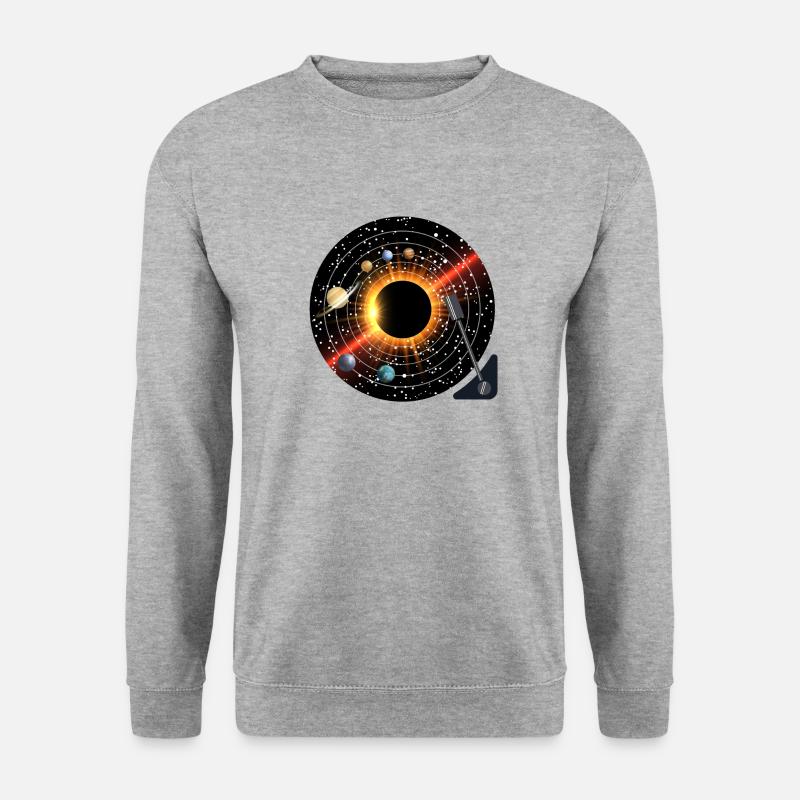 Planeten Rekord - Unisex Pullover - Weißgrau meliert