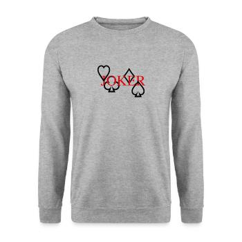 Joker RED - Unisex Sweatshirt - salt & pepper - Front - Alina (178cm) & Michal (187cm)