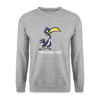 The early bird catches the worm - Unisex Sweatshirt - salt & pepper - Front - Alina (178cm) & Michal (187cm)