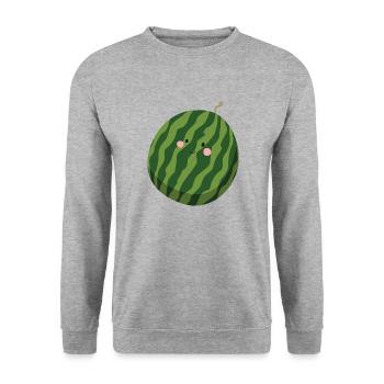 Pastèque - Sweat-shirt Unisexe - gris chiné - Devant - Alina (178cm) & Michal (187cm)