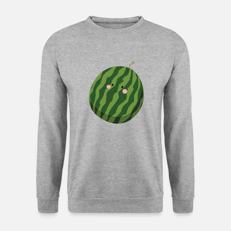 Wassermelone - Unisex Pullover - Weißgrau meliert