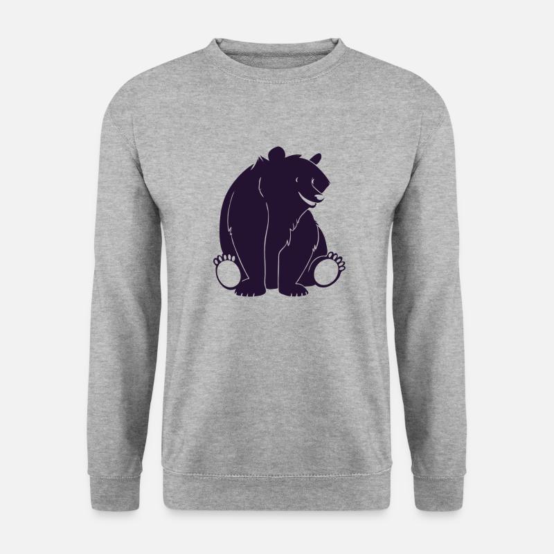 Braunbär - Unisex Pullover - Weißgrau meliert