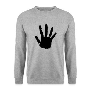 Main Noire Onizuka Style - Sweat-shirt Unisexe - gris chiné - Devant - Alina (178cm) & Michal (187cm)
