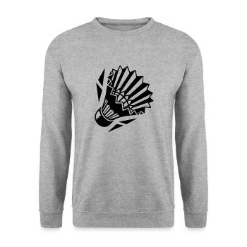 Badminton Racket Racketlon Federball Squash - Unisex Pullover - Weißgrau meliert - Vorne - Alina (178cm) & Michal (187cm)