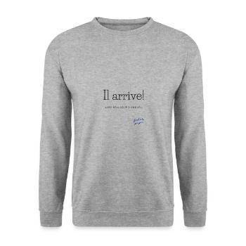 Annonce bébé papa - Sweat-shirt Unisexe - gris chiné - Devant - Alina (178cm) & Michal (187cm)