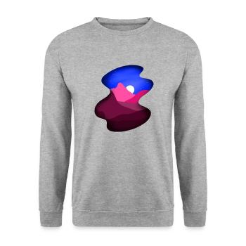 Landscape Digital Painting Nightsky in Blue Pink - Unisex Sweatshirt - salt & pepper - Front - Alina (178cm) & Michal (187cm)