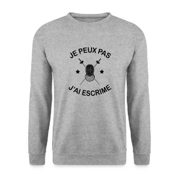 Je Peux Pas J'ai Escrime - Sweat-shirt Unisexe - gris chiné - Devant - Alina (178cm) & Michal (187cm)