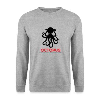 Oktopus, Octopus t Shirts, Octopus Hoodies - Unisex Pullover - Weißgrau meliert - Vorne - Alina (178cm) & Michal (187cm)
