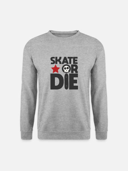 SKATER - Unisex Pullover - Weißgrau meliert