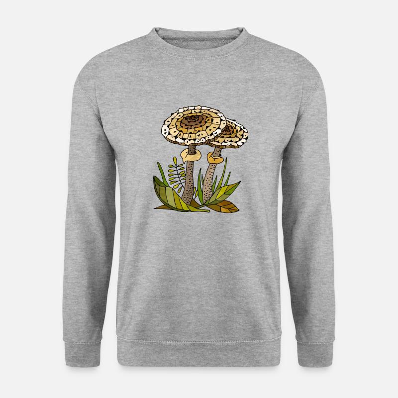 Pilze - Unisex Pullover - Weißgrau meliert