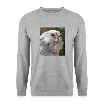 Antwerpener Bartzwerg - Unisex Pullover - Weißgrau meliert - Vorne - Alina (178cm) & Michal (187cm)