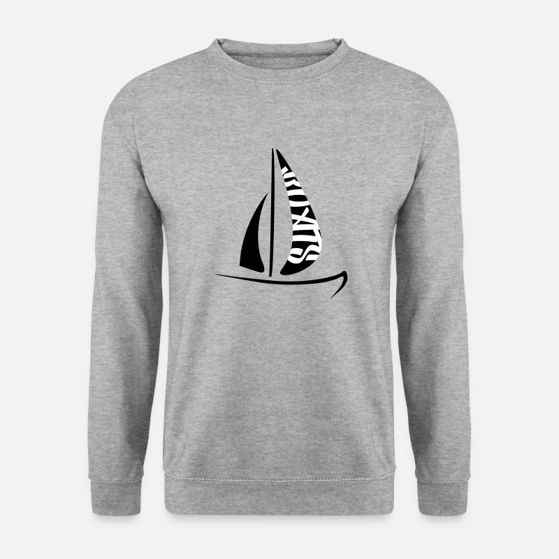 Boot Segelschiff - Unisex Pullover - Weißgrau meliert