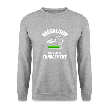 Mégaloop en cours de chargement - Sweat-shirt Unisexe - gris chiné - Devant - Alina (178cm) & Michal (187cm)