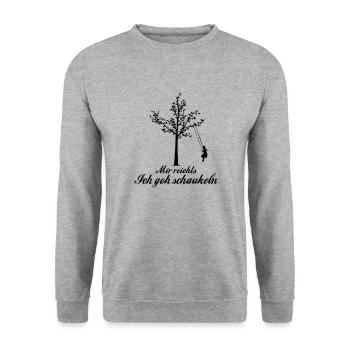 Mir reichts ich geh schaukeln (Mädchen) - Unisex Pullover - Weißgrau meliert - Vorne - Alina (178cm) & Michal (187cm)