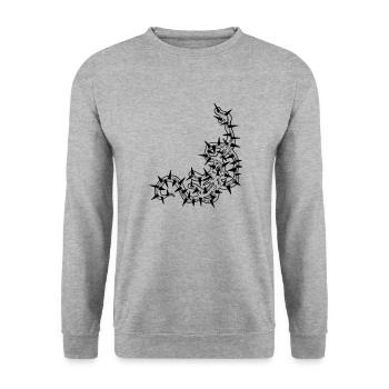 Long chemin 2 - Sweat-shirt Unisexe - gris chiné - Devant - Alina (178cm) & Michal (187cm)