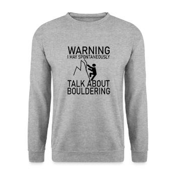 Bouldern Klettern Climbing - Unisex Pullover - Weißgrau meliert - Vorne - Alina (178cm) & Michal (187cm)