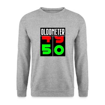 Oldometer 50th Birthday - Unisex Sweatshirt - salt & pepper - Front - Alina (178cm) & Michal (187cm)
