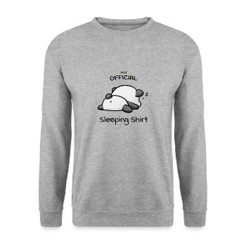 Mein lustiges offizielles Schlaf Shirt - Unisex Pullover - Weißgrau meliert - Vorne - Alina (178cm) & Michal (187cm)
