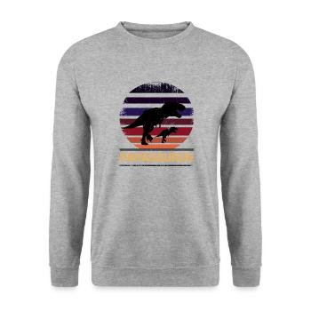 Papasaurus Père Dinosaure Familles Papa - Sweat-shirt Unisexe - gris chiné - Devant - Alina (178cm) & Michal (187cm)