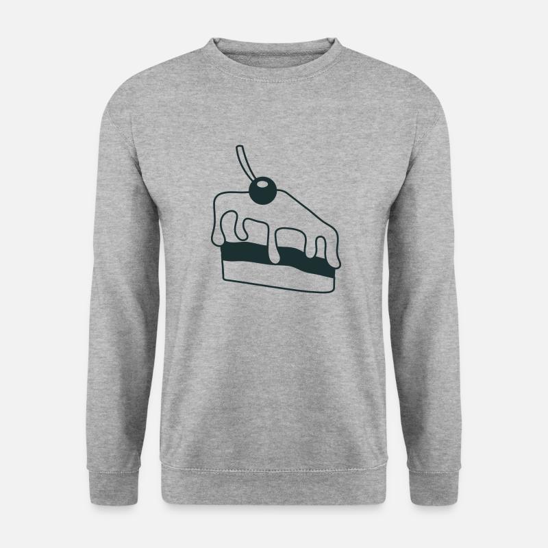 Kirschkuchen - Unisex Pullover - Weißgrau meliert