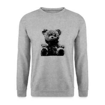 Cuddly Toy Bear Cute Cartoon Funny Baby - Unisex Sweatshirt - salt & pepper - Front - Alina (178cm) & Michal (187cm)
