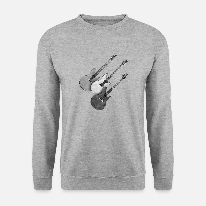 Gitarren - Unisex Pullover - Weißgrau meliert