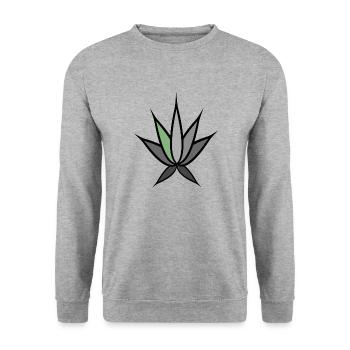 Cannaleafly - Unisex Pullover - Weißgrau meliert - Vorne - Alina (178cm) & Michal (187cm)