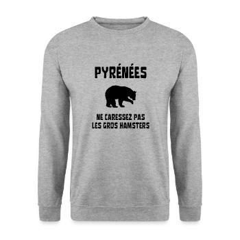 ne caressez pas les gros hamsters - Sweat-shirt Unisexe - gris chiné - Devant - Alina (178cm) & Michal (187cm)