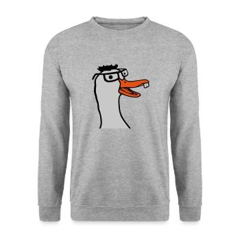 Lunettes de corne nerd oie drôle - Sweat-shirt Unisexe - gris chiné - Devant - Alina (178cm) & Michal (187cm)
