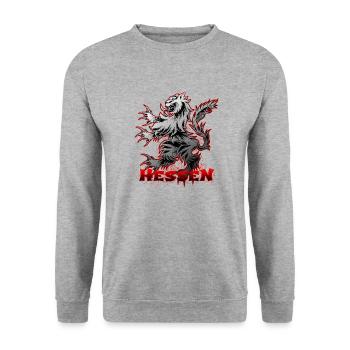 Hessian design "Hessen-Logo" - Unisex Sweatshirt - salt & pepper - Front - Alina (178cm) & Michal (187cm)