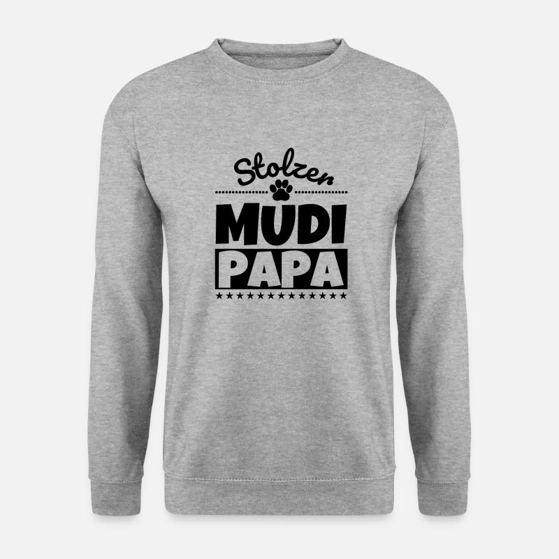 Mudi lustig Herrchen Hund - Unisex Pullover - Weißgrau meliert