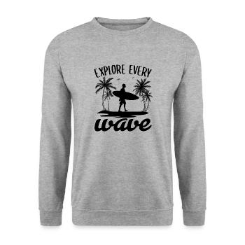 Surfer Surf Surf Surf Planche à vagues Planche à voile - Sweat-shirt Unisexe - gris chiné - Devant - Alina (178cm) & Michal (187cm)