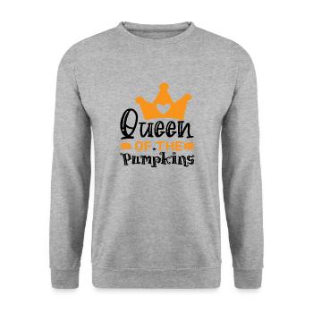Queen of the Pumpkins - Unisex Pullover - Weißgrau meliert - Vorne - Alina (178cm) & Michal (187cm)