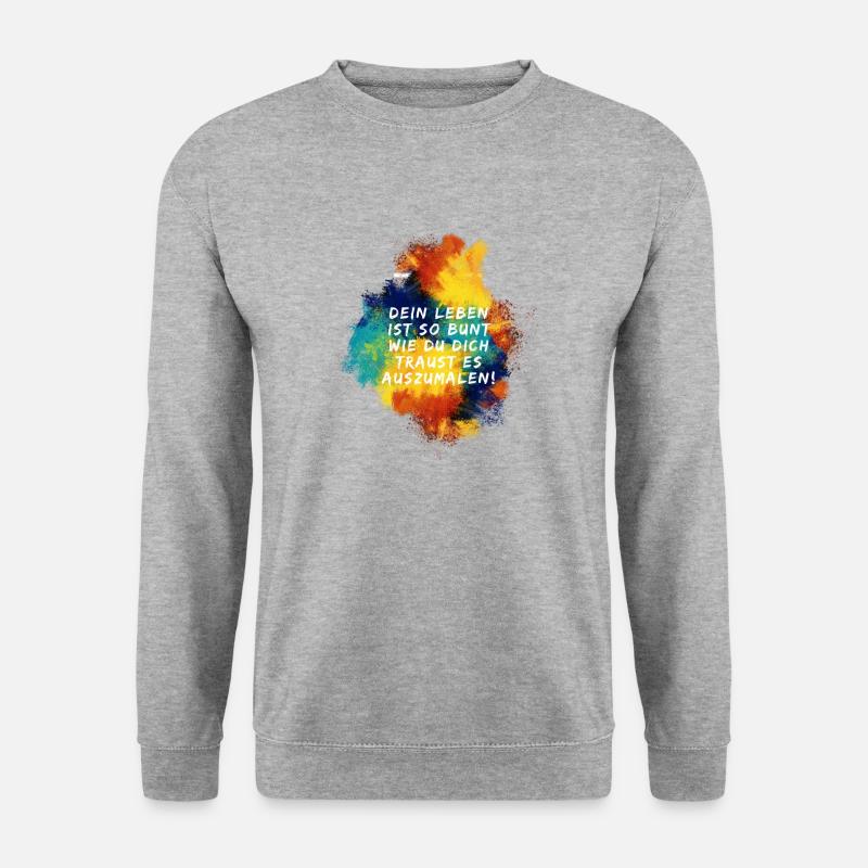 Bunter Motivationsspruch - Unisex Pullover - Weißgrau meliert