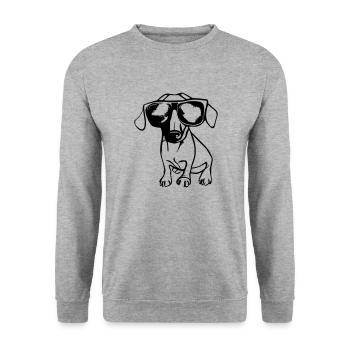Dachshund Dog Dogs Sunglasses Cool Vector 3 - Unisex Sweatshirt - salt & pepper - Front - Alina (178cm) & Michal (187cm)